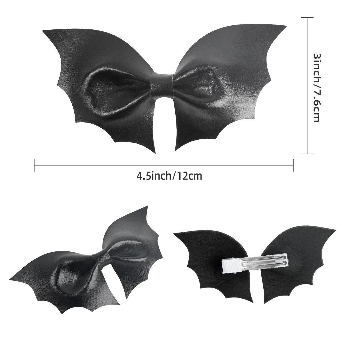 Top Trends: 2Pcs / Set Halloween Bat Hair Clips PU Leather Wings Bat Hairpin For Women Girls Hairgrip Barrettes Cosplay Party Hair Accessories Shoppable Styles - Image 2