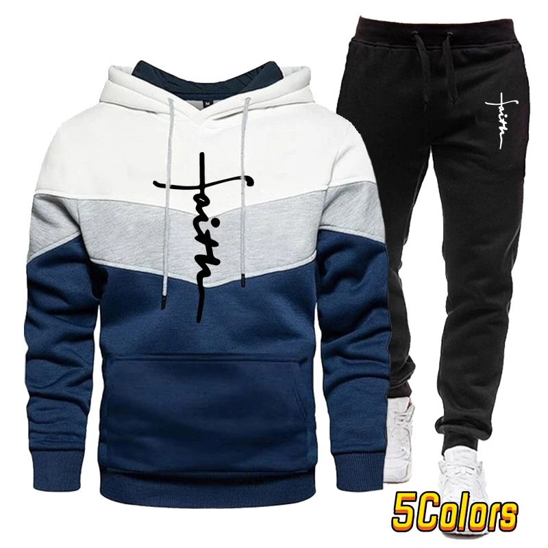 Top Trends: Men's Tracksuit Trend New Hooded 2 Pieces Set Hoodie Sweatshirt + Sweatpants Sportwear Jogging Outfit Man Clothing Shoppable Styles