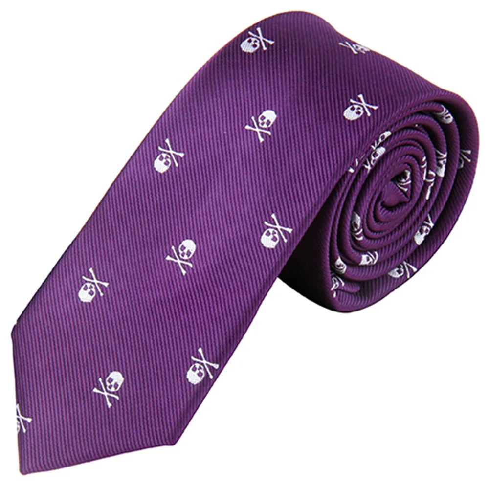 Top Trends: Mens Skull Ties 1200PIN 6CM 2.36&#039;&#039; Gothic Punk Street Fashion Accessories Tie Black Blue Red Purple Silk Necktie For Men Women Shoppable Styles