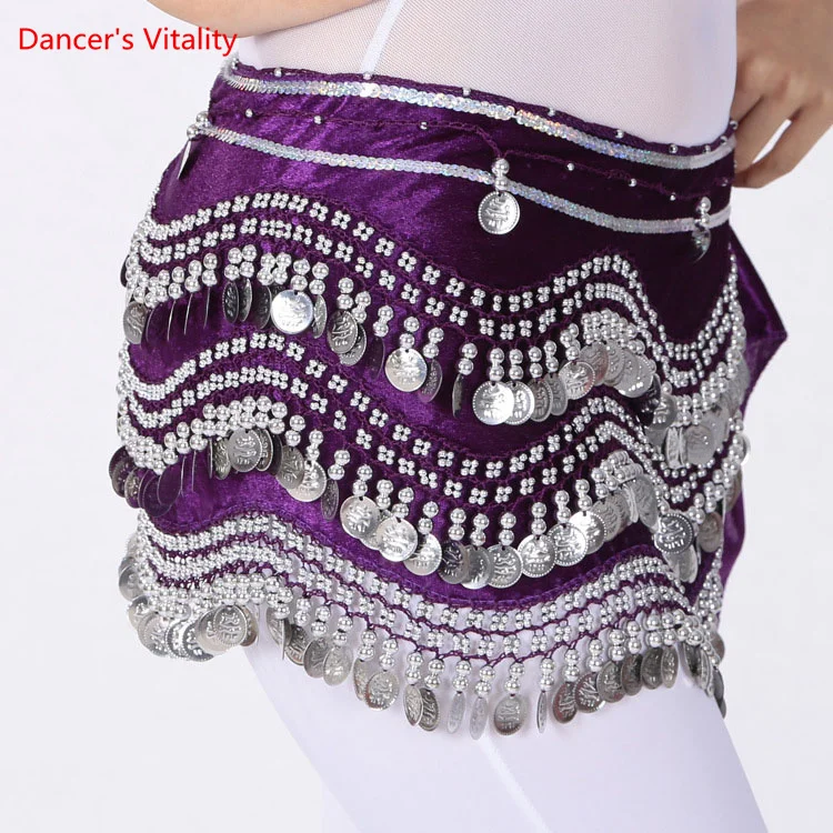 Top Trends: Belly Dance Costumes Senior Velvet Gold Coins Belly Dance Belts For Women Belly Dancing Hip Scarf 248 Coins Dance Waist Chain Shoppable Styles