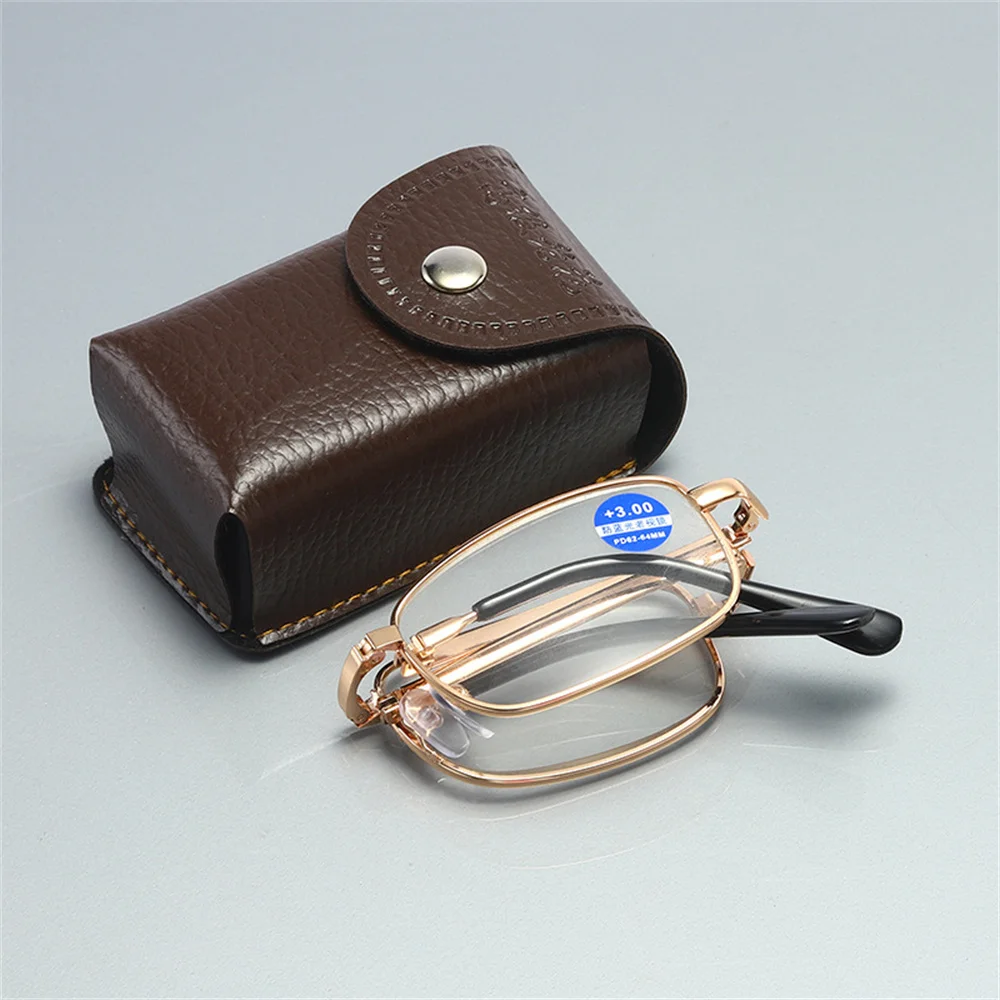 Top Trends: Men Folding Reading Glasses Metal Retro Computer Glasses With Case Silver Gold Magnifying Glasses + 1.0 1.5 2.0 2.5 3.0 3.5 4.0 Shoppable Styles