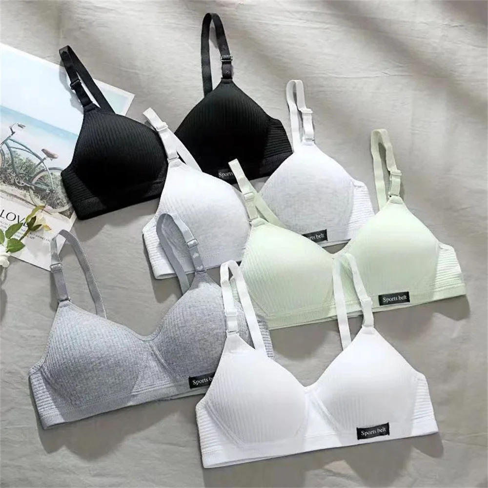 Top Trends: New Fashion Simple Cotton Girl Bra Underwear Student Training Bras Teen Teen Girls Thin Without Steel Ring Comfortable Brassiere Shoppable Styles