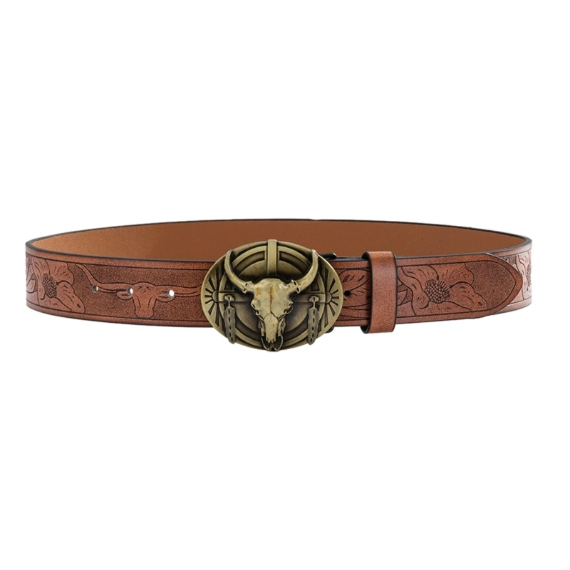 Top Trends: Vintage Cowboy Belt For Men Teens Denims Pants Belt TexasBull Buckle Belt For Male Metal Carved Buckle Jeans Belt Shoppable Styles