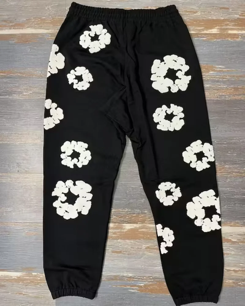 Top Trends: Winter Harajuku Flower All-print Foam Pants American Kapok Street Men And Women Thickened Loose Y2k Leggings Pants Track Pants Shoppable Styles