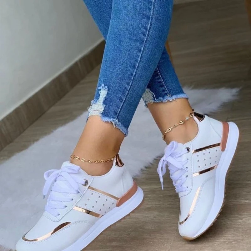 Top Trends: Women Sneakers Platform Shoes Leather Patchwork Casual Sport Shoes 2023 Ladies Outdoor Running Vulcanized Shoes Zapatillas Mujer Shoppable Styles