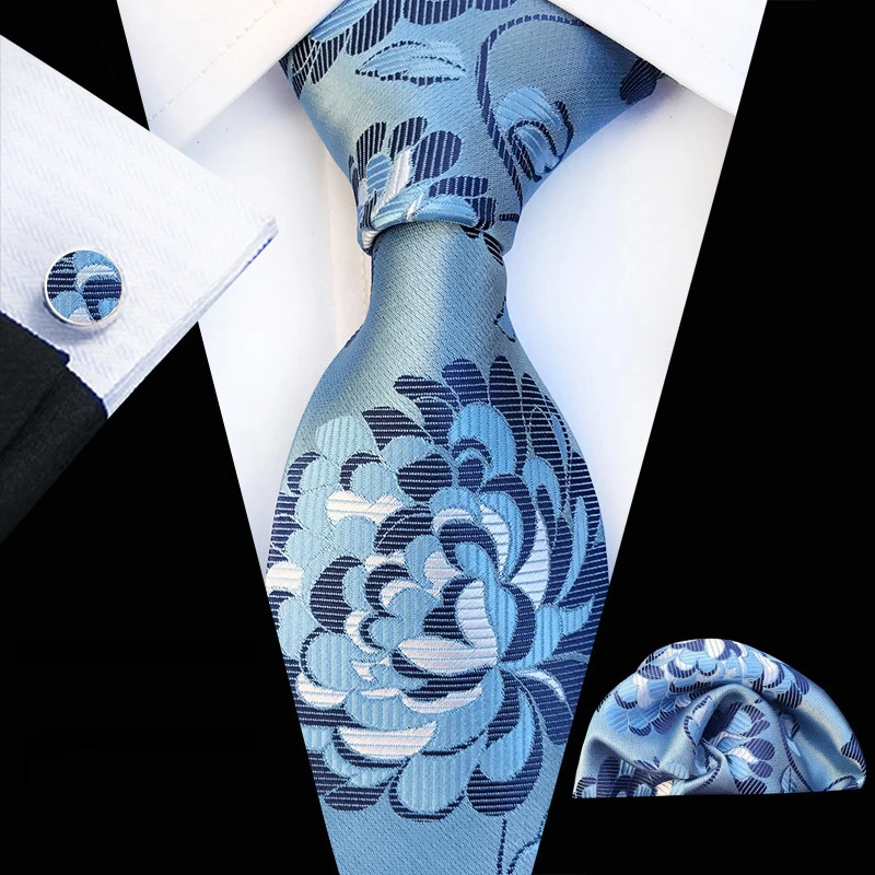 Top Trends: HUISHI 8cm 100% Silk Men&#039;s NeckTie Set Floral Neckties Cufflinks Handkerchief Luxury Bussiness Wedding Suit Accessories Gifts Shoppable Styles