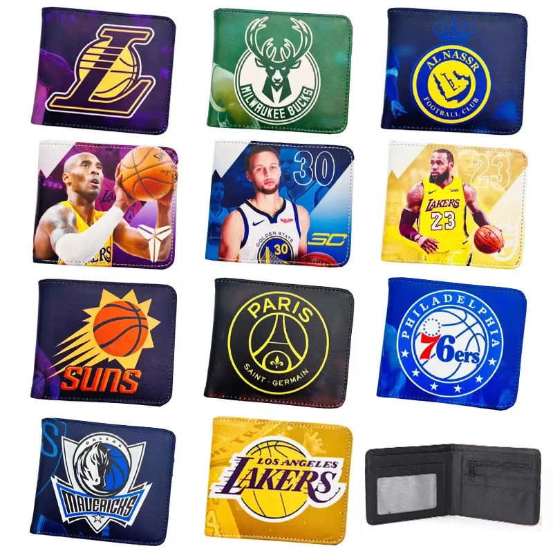 Top Trends: MINISOxNBA Joint Name PU Wallet Basketball Star Print Coin Purse Sports Series Fold Storage Bag Men's Convenient Wallet Gifts Shoppable Styles