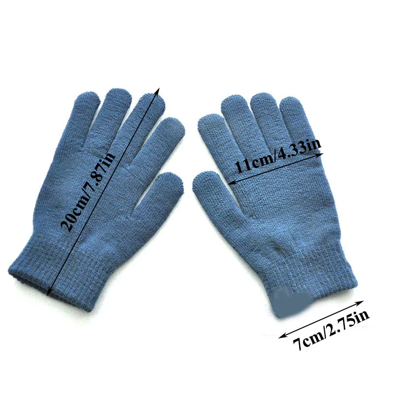 Top Trends: Full Finger Knitted Woolen Mittens Winter Warm Hand Warmer Men Women Gloves Outdoors Thick Cycling Driving Gloves Work Glove Shoppable Styles - Image 4