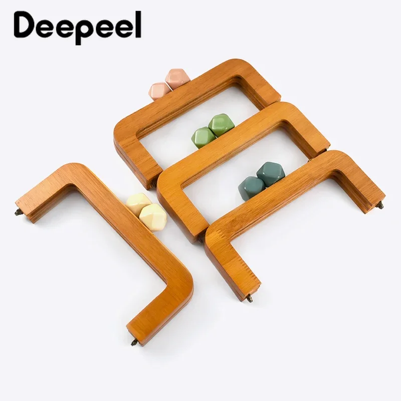 Top Trends: 1pc Deepeel 20*8cm Resin Head Wooden Bag Closure Handle Purse Sewing Brackets Kiss Clasp DIY Handbag Sew Kit Handles Accessory Shoppable Styles