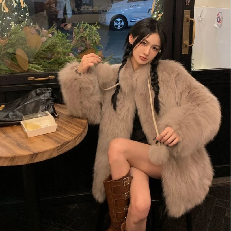 Top Trends: 2023 New Fox Hair Imitation &quot;Hometown Women&#039;s Milk Ball&quot; Fur Coat For Youth, Versatile And Slim Autumn And Winter Women Jacket Shoppable Styles