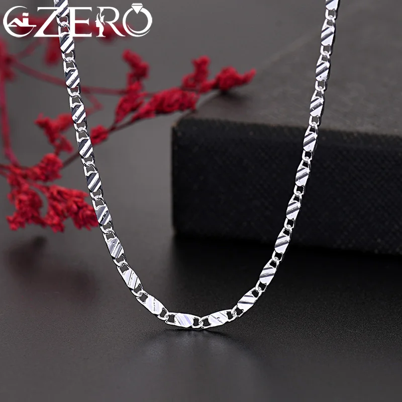 Top Trends: New 925 Sterling Silver Fine 2MM Flat Clavicle Chains Necklaces For Men Women Wedding Party Jewelry Christmas Gifts 40-75cm Shoppable Styles