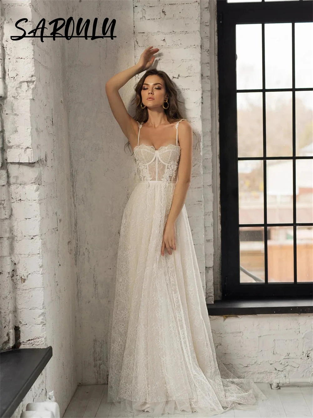 Top Trends: Romantic Spaghetti Straps Women Wedding Dress Lace A Line Sweetheart Neckline Bridal Gown Robe De Mariee Bride Dresses Shoppable Styles