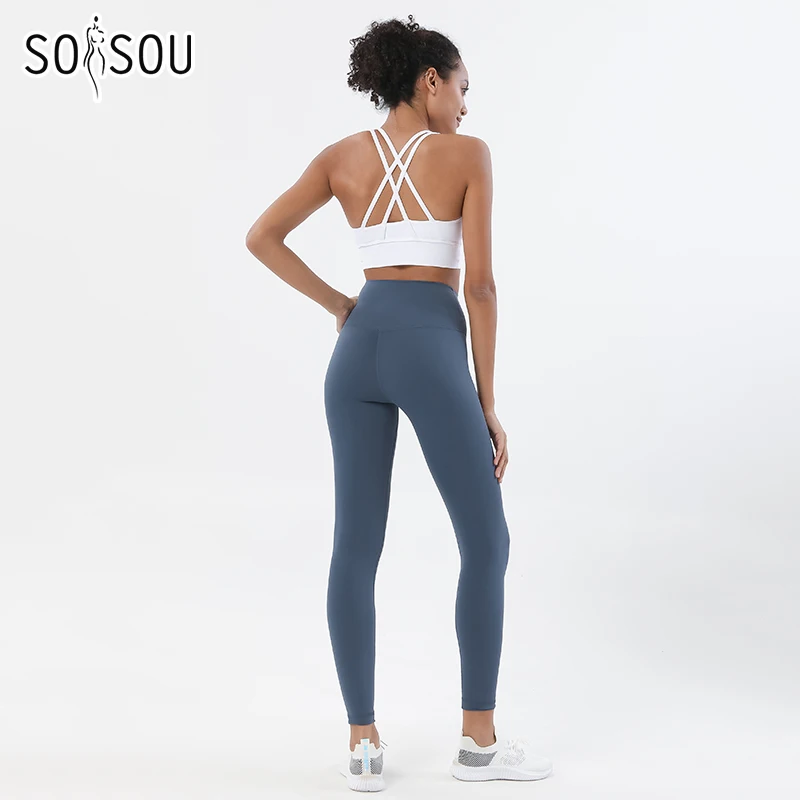 Top Trends: SOISOU Nylon Yoga Set Women's Tracksuit Gym Fitness Set Woman 2 Pieces Leggings Sports Bra Breathable Sportwear Woman Clothes Shoppable Styles