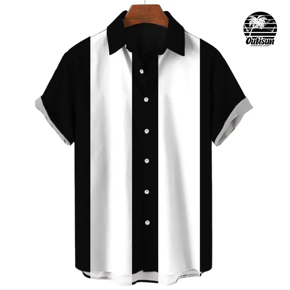 Top Trends: Men Shirt 2023 Summer Shirt Top Tee 5XL Stripes Pattern All-match Stand Collar T-Shirt For Men Sleeve Casual Shirts Male Blouse Shoppable Styles