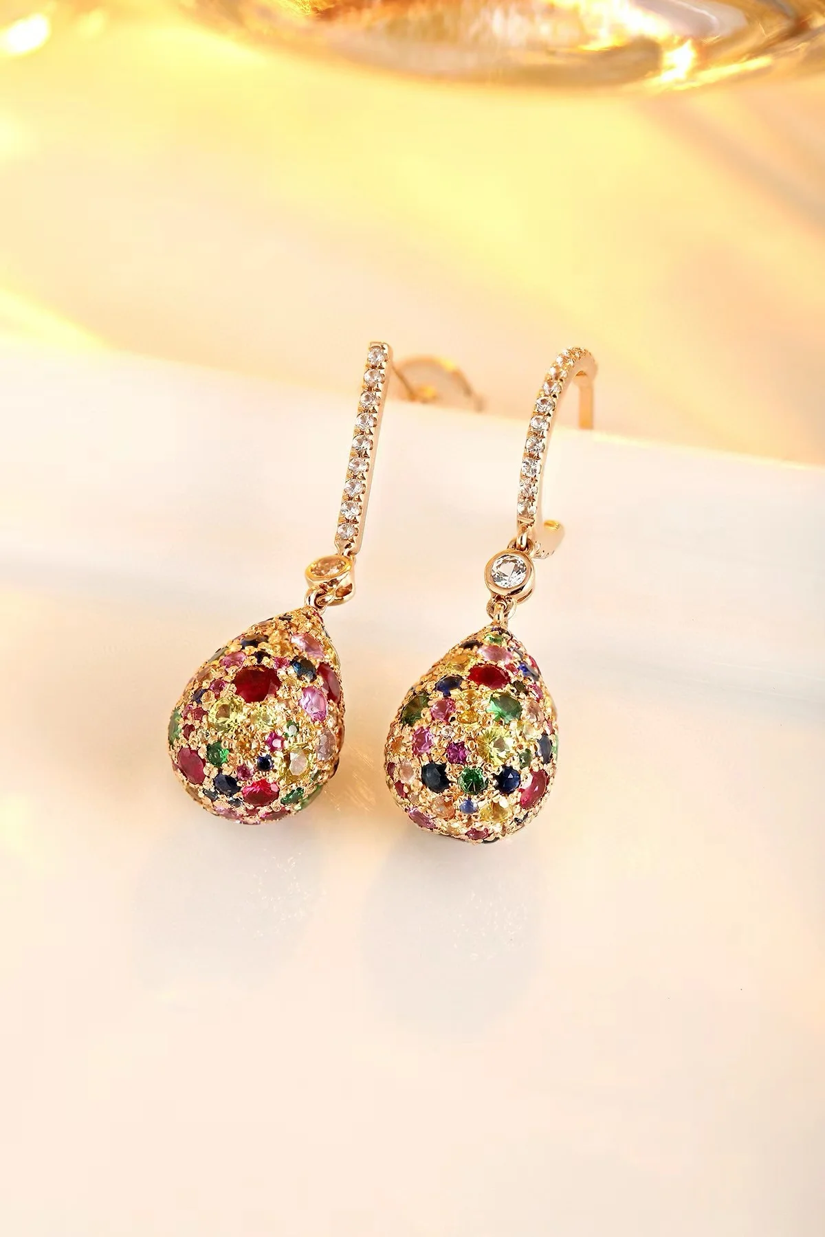 S49d34d46b1c7478f8d72f991c600951d8 Ruihe New Luxury Fashion18k Gold about 3.49ct Natural Fancy Colors Gemstones Earrings Jewelry for Women Party Gifts Personalized