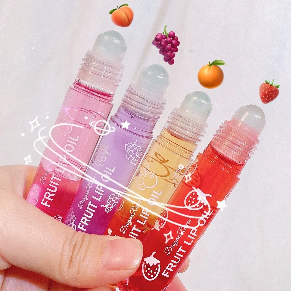 Top Trends: Fresh Fruit Roll-on Lip Balm Lip Makeup Primer Moisturizing Clear Transparent Lip Oil Long Lasting Hydrating Lip Gloss Cosmetics Shoppable Styles