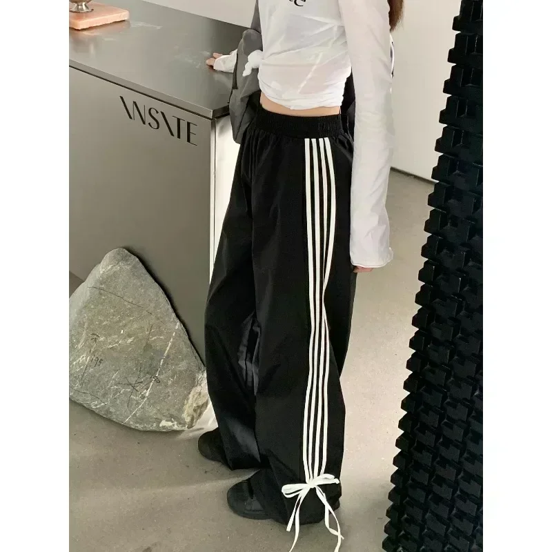 Top Trends: QWEEK Black Stripe Sport Sweatpants Women Autumn Oversized Baggy Harajuku Fashion Casual Joggers Pants Streetwear Korean Style Shoppable Styles