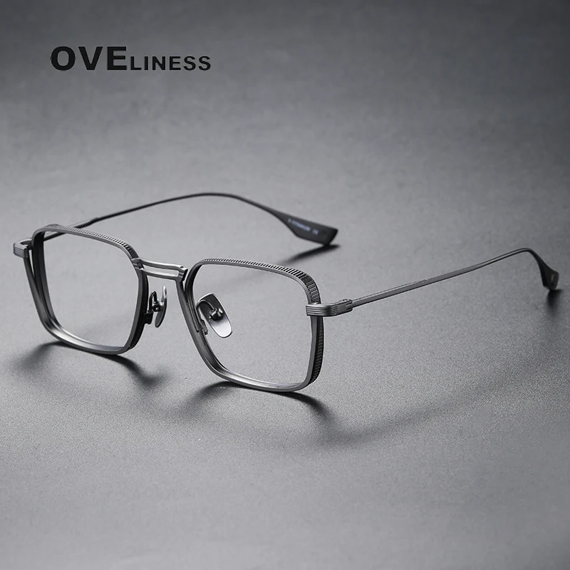 Top Trends: Fashion Pure Titanium Glasses Frame Men Women Optical Male Eyeglasses Frames Myopia Prescription Eye Glasses Full Metal Eyewear Shoppable Styles - Image 3