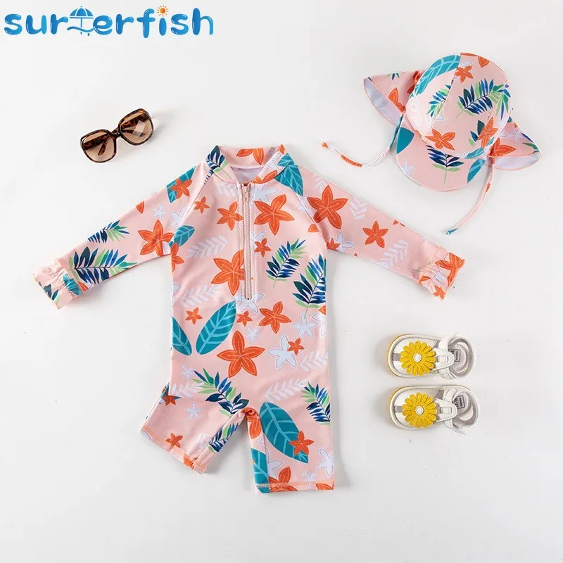 Top Trends: 2023 Fashion Swimming Set For Kids Baby Girl Swimwear Surf Suit Bathing Pool Beach Swimwear+ Cap Outfit Shoppable Styles