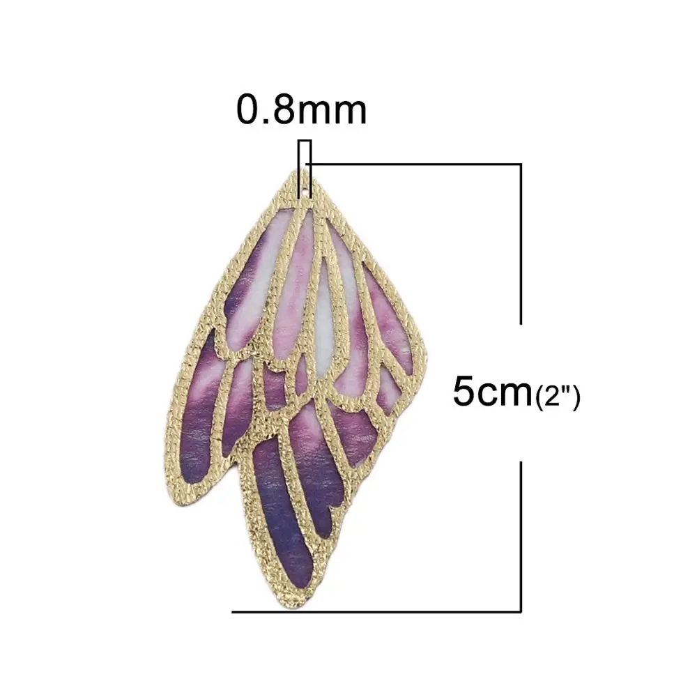 Top Trends: Doreen Box Fashion PU Fabric Pendants Butterfly Wing Multicolor DIY Making Earrings Jewelry Gifts Findings4cm / 5cm / 6cm, 5 PCs Shoppable Styles - Image 3