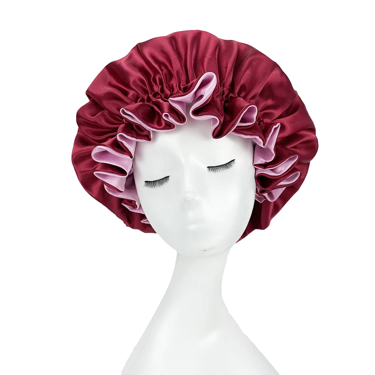 Top Trends: New Solid Women Satin Bonnet Fashion Stain Silky Big Bonnet For Lady Sleep Cap Headwrap Hat Hair Wrap Accessories Wholesale Shoppable Styles - Image 2