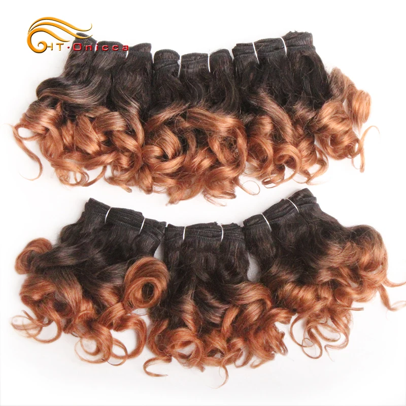 Top Trends: 6 Pcs / Lot Curly Hair Bundles 8 Inch Ombre Brazilian Hair Weave Bundles Color 1B / 2 / 4 / 30 / 33 / 99J / 27 Human Hair Extension Remy Shoppable Styles - Image 5