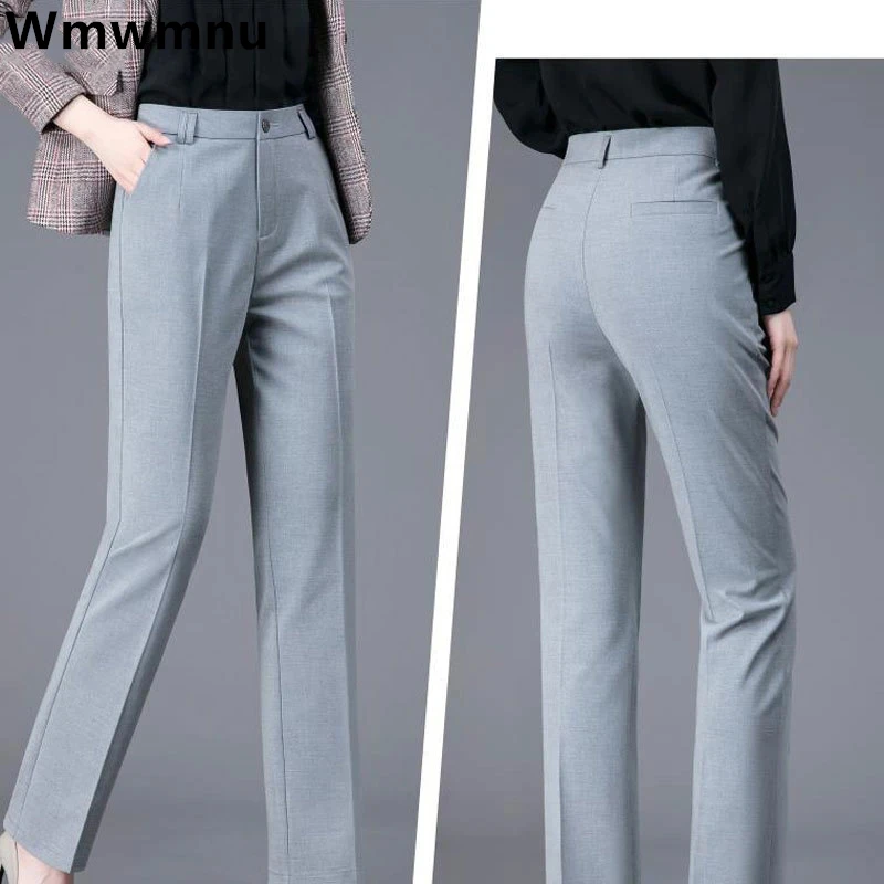 Top Trends: Elegant Slim Fit Office Ol Suit Pants Women Classic High Waist Straight Trousers Business Vintage Formal Work Pencil Pantalones Shoppable Styles