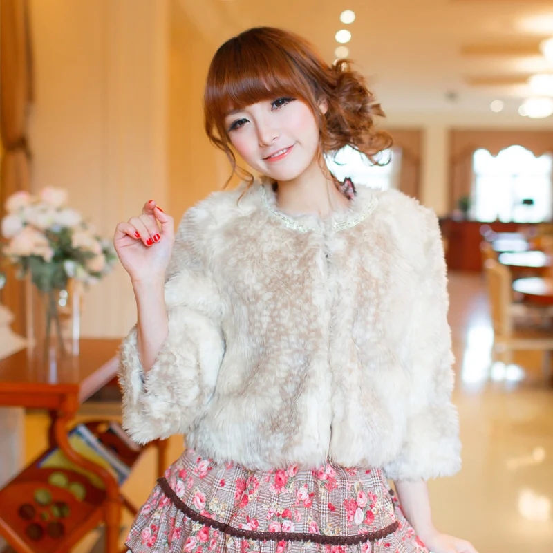 Top Trends: SALES Japan LIZ LISA Original Natural Color Imitated Deer Hair Diamond Collar Short Cardigan Coats Shoppable Styles