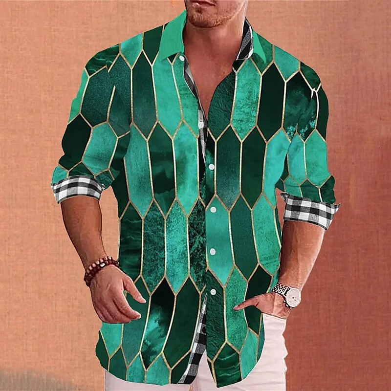 Top Trends: Fashion 2023 Summer Men's Long Sleeve Shirt Plaid Printing Single-breasted Shirt Long Sleeve Shirt Clothing Design S-6XL Shoppable Styles - Image 6