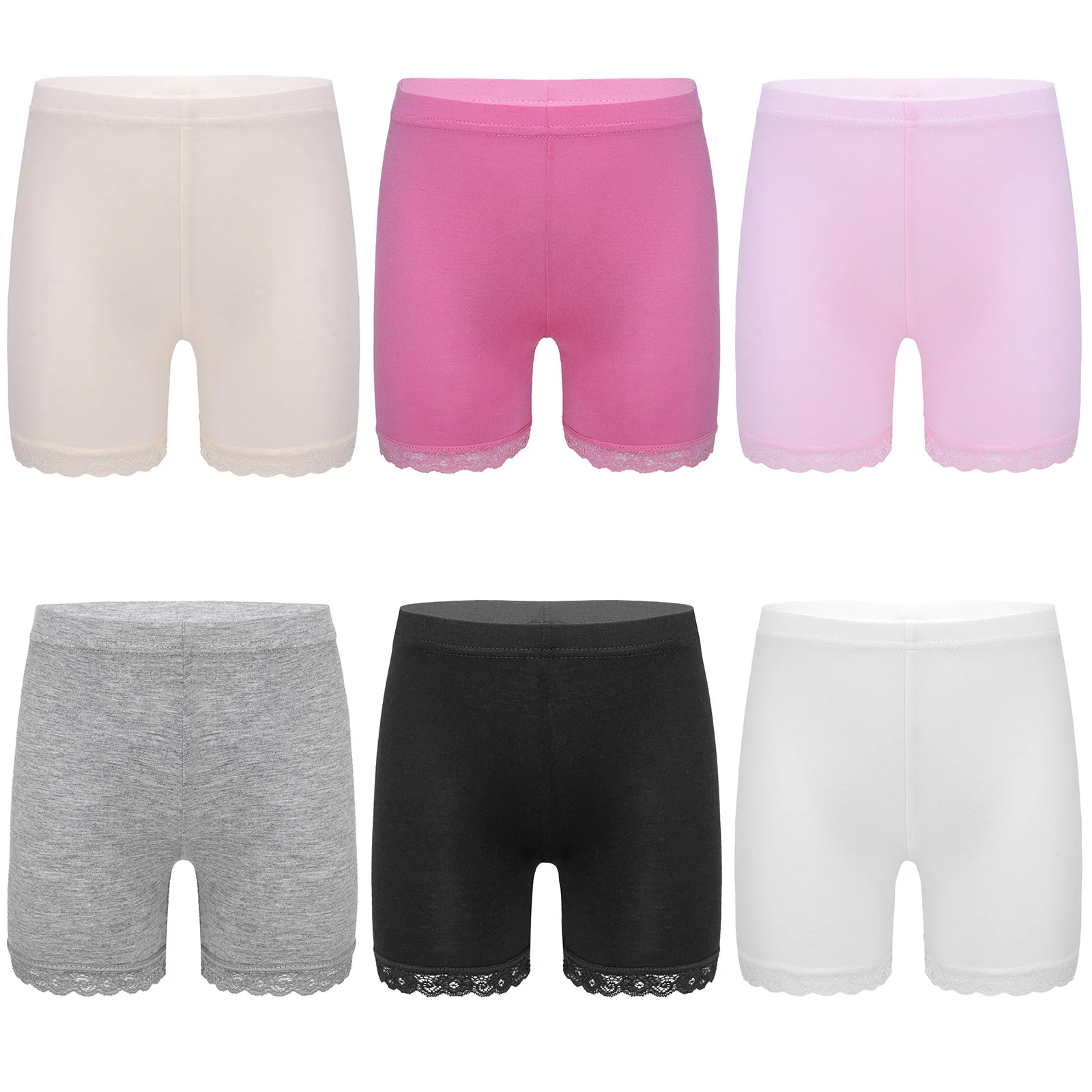 Top Trends: 6Pcs Kids Girls Safety Pants Children Summer Underwear Leggings Prevent Emptied Solid Color Lace Shorts Girl Casual Boxer Briefs Shoppable Styles