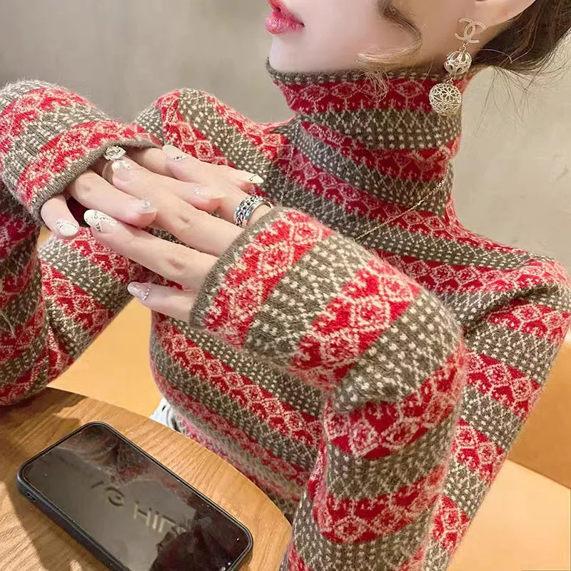 Top Trends: Turtleneck Sweaters For Women 2024 Early Spring Soft Elastic Slim Knitted Pullovers Female Top Chic Street Fashion Knitwear Shoppable Styles