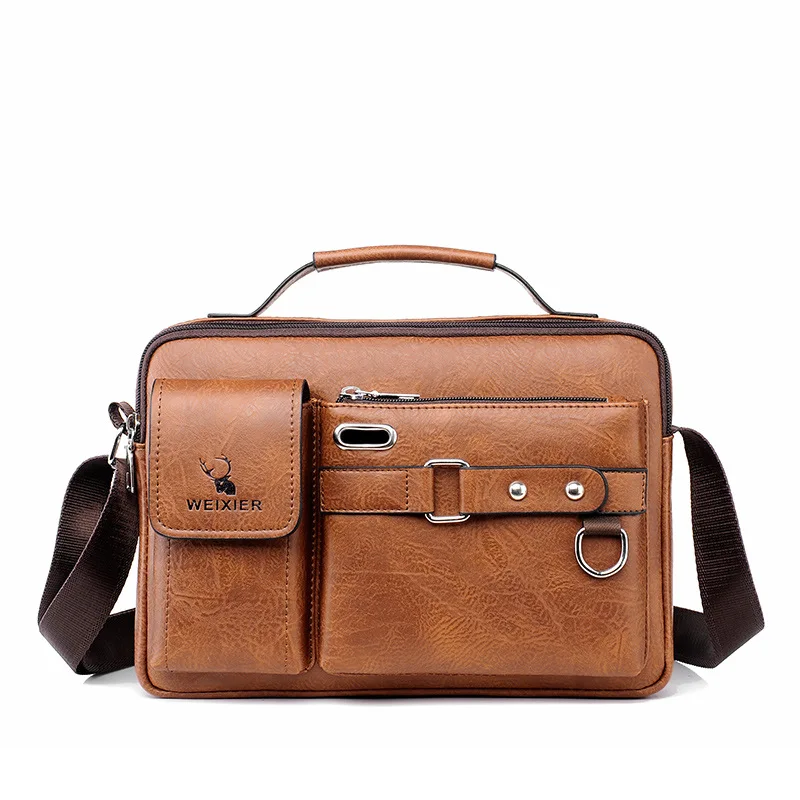 Top Trends: Brand Men Shoulder Bag Pu Leather Business Messenger Bag For Man 2022 New Vintage Small Male Crossbody Bags Designer Handbags 가방 Shoppable Styles