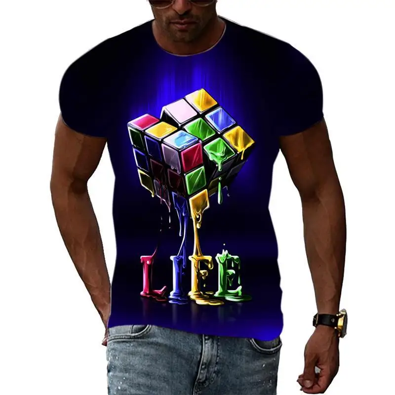 Top Trends: Magic Cube 3D Printed Men T Shirt Summer Casual Harajuku Tee Top Unisex Oversized Streetwear Shoppable Styles