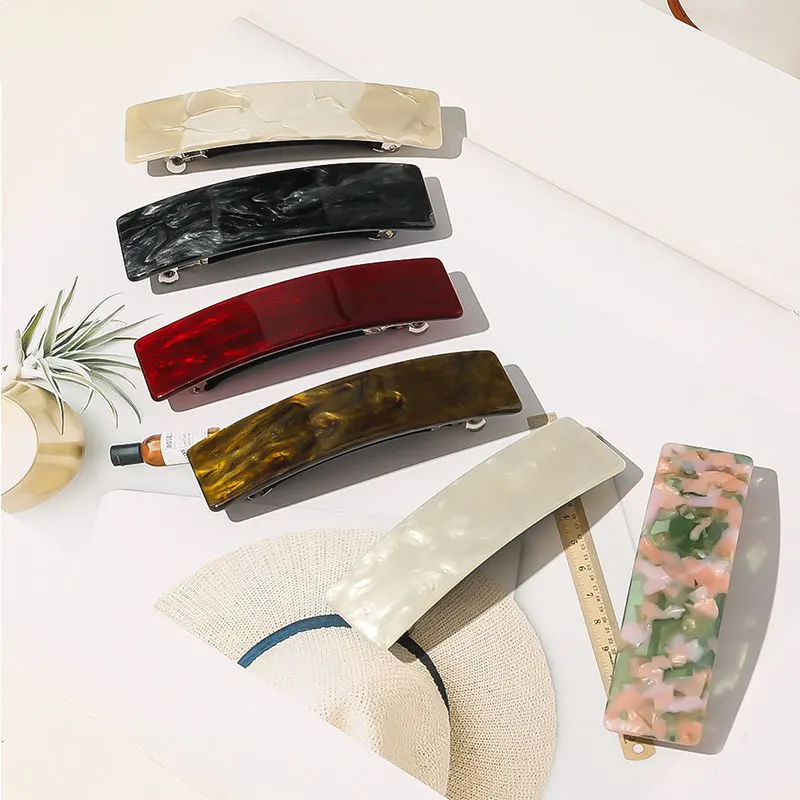 Top Trends: Acetate Spring Clip Tortoiseshell Hair Clip Elegant Women Long Barrette Rectangle Hairpins Hairgrips Vintage Hair Accessories Shoppable Styles