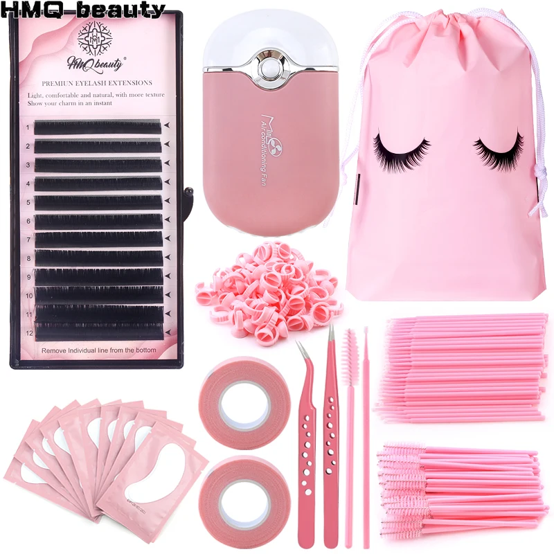 Top Trends: Professional Lash Extension Supplies Kit USB Mini Fan Glue Ring Eyelash Brush Tweezers Micro Brush Applicators Tape Makeup Tools Shoppable Styles