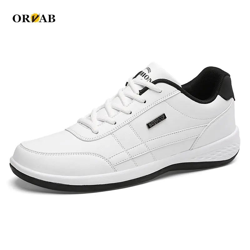 Top Trends: Mens Shoes Soft Comfortable Pu Leather Shoes New Spring Fashion Brand Men Casual Shoes Black White Breathable Men Sneakers Flats Shoppable Styles