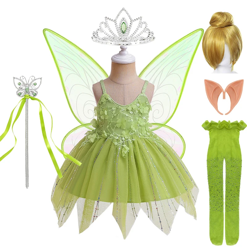 Top Trends: Summer Fancy Baby Girl Slip Flower Elf Tinker Bell Dress Halloween Toddler Infants Cosplay Masquerade Princess Party Ball Gowns Shoppable Styles