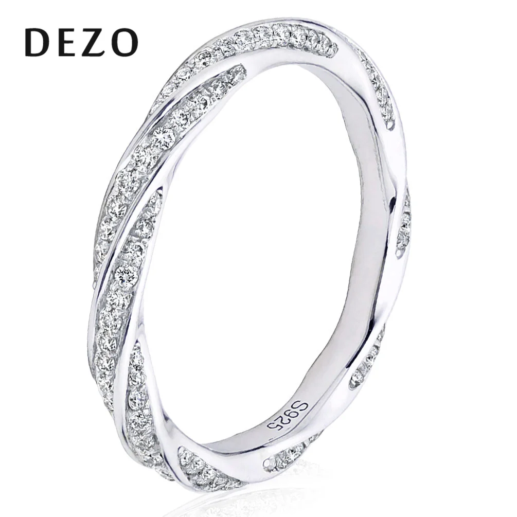 Top Trends: DEZO All Moissanite Wedding Band For Women 14K Gold Plated 925 Sterling Silver Infinity Twist 2mm Width Eternity Rings Shoppable Styles