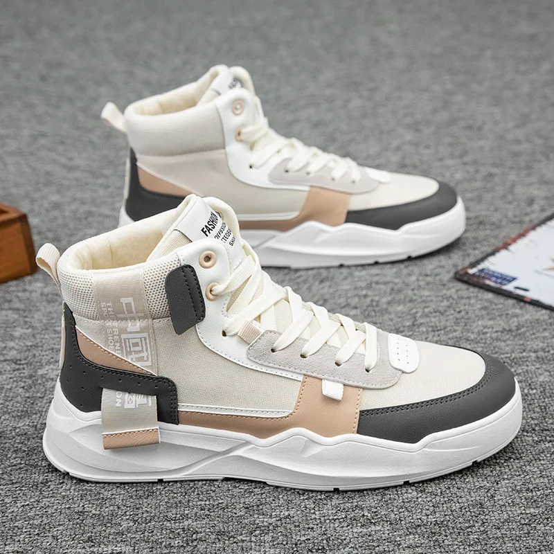 Top Trends: 2023 New Winter High Top Men S Sneakers Breathable Casual All Match Plus Velvet Cotton Shoes Sports Trend Shoes Shoppable Styles