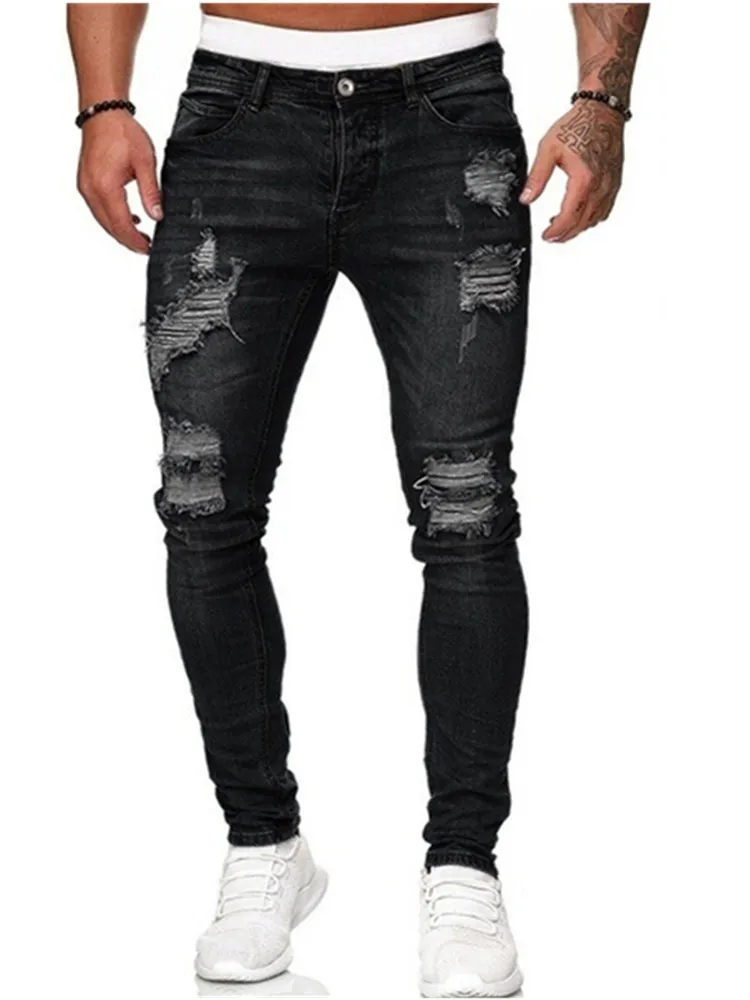 Top Trends: Men's Jeans 2022 New Men's Casual Pants Ripped Spring And Autumn Sports Jeans Pocket Straight Street Run Soft Denim Neutral Slow Shoppable Styles