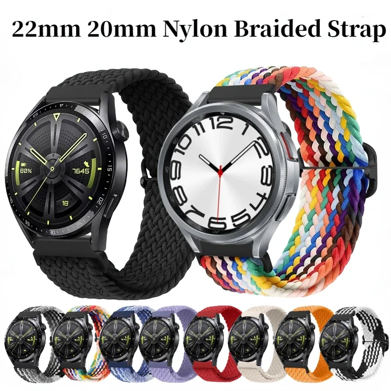 Top Trends: 22mm 20mm Nylon Braided Strap For Huawei Watch 4 / 3 / GT4-3 Samsung Watch 6 / 5 / 4 / 3 Fabric Bracelet Wristband Amazfit GTR 4 / GTS4 Belt Shoppable Styles