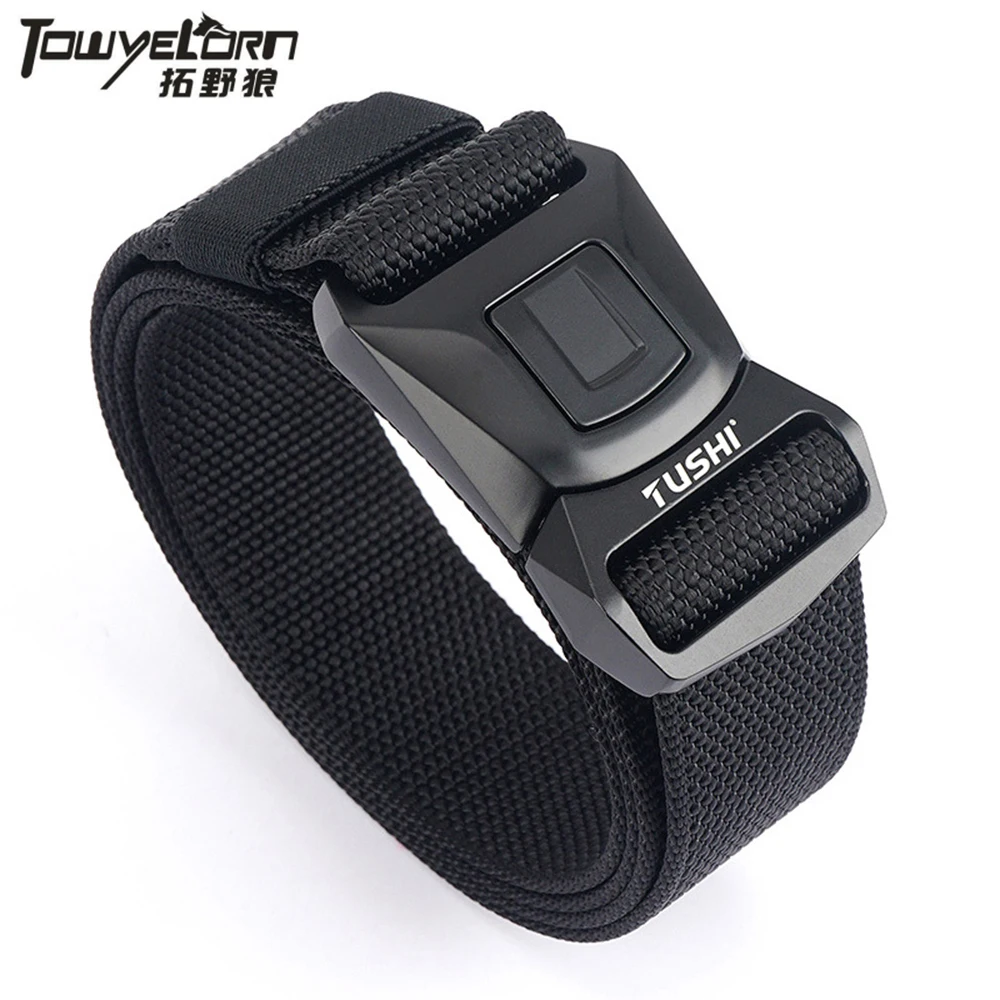 Top Trends: TOWYELORN Authentic Army Tactical Belt For Men Anti-Rust Alloy Buckle 1200D Strong Real Nylon Outdoor Sports Hiking Belt Shoppable Styles