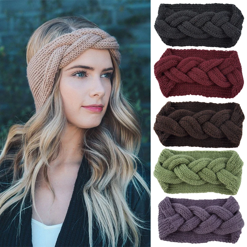 Top Trends: Autumn Winter Knitted Woolen Headband For Women Braided Hairbands Wide Crochet Headwrap Turban Keep Ear Warmer Hair Accessories Shoppable Styles