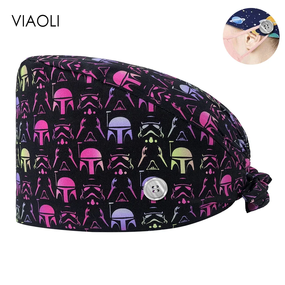 Top Trends: New Scrub Nurse Hat Floral Bouffant Cap Fashion Multicolor Nurse Scrub Caps Adjustable Bandage Turban Surgical Doctor Nurse Hats Shoppable Styles