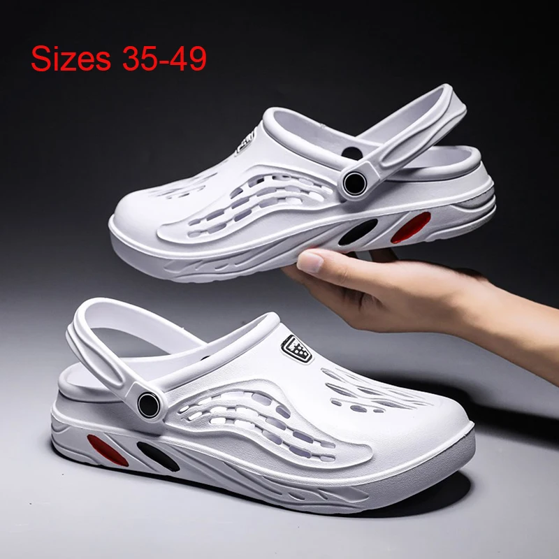 Top Trends: Breathable Men Slippers Comfortable Mens Sandals Non-slip Garden Shoes Lightweight Beach Shoes 35-49 Plus Size Platform Shoes Shoppable Styles