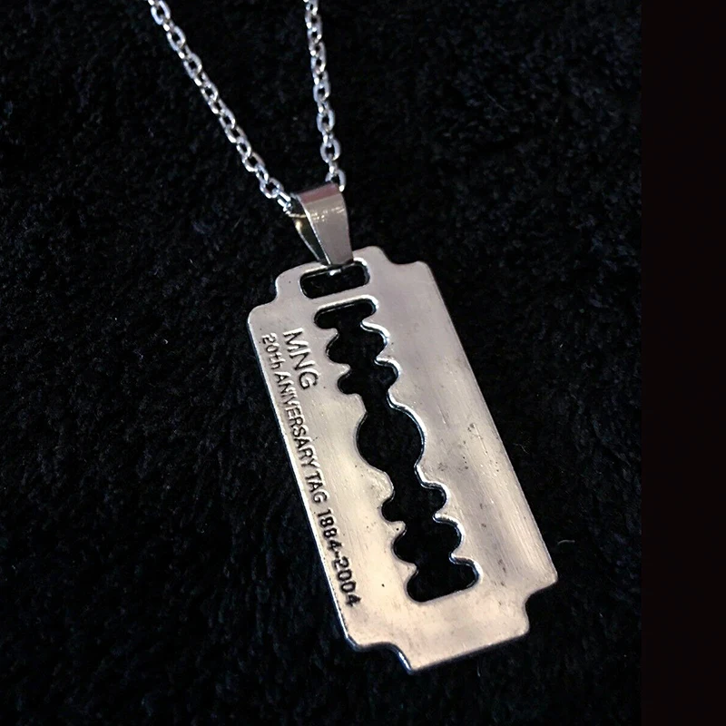 Top Trends: Razor Blade Pendant Necklace For Women Men Vintage Punk Goth Gothic Steampunk Accessories Grunge Rock Jewelry Y2k Aesthetic Shoppable Styles