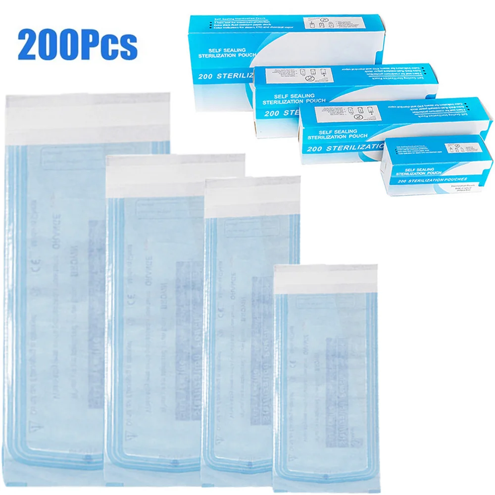 Top Trends: 200 PCS Self Sealing Sterilization Pouch Bags For Nail Tools Grade Paper Disposable Dental Tattoo Accessories Tool Storage Bag Shoppable Styles