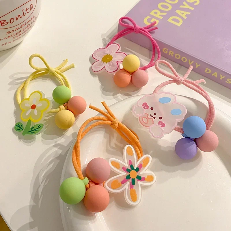 Top Trends: 2pc Cute Flower Elastic Hairbands Ponytail Holder Cute Hair Scrunchies For Women Girls Kids Hair Tie Rope Hair Accessories Shoppable Styles