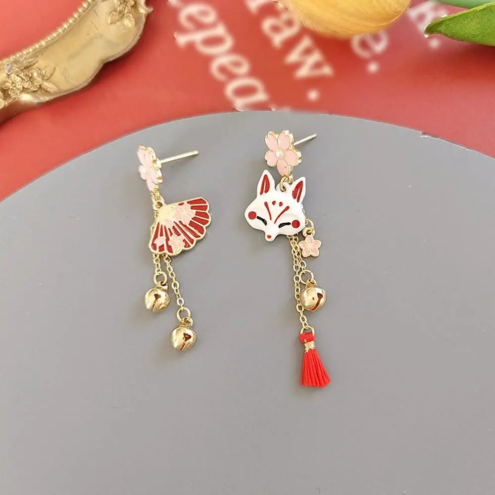 Top Trends: Women Japanese Sakura Flower Tassel Pendent Earrings Cute Asymmetrical Animal Dangle Drop Earrings Shoppable Styles