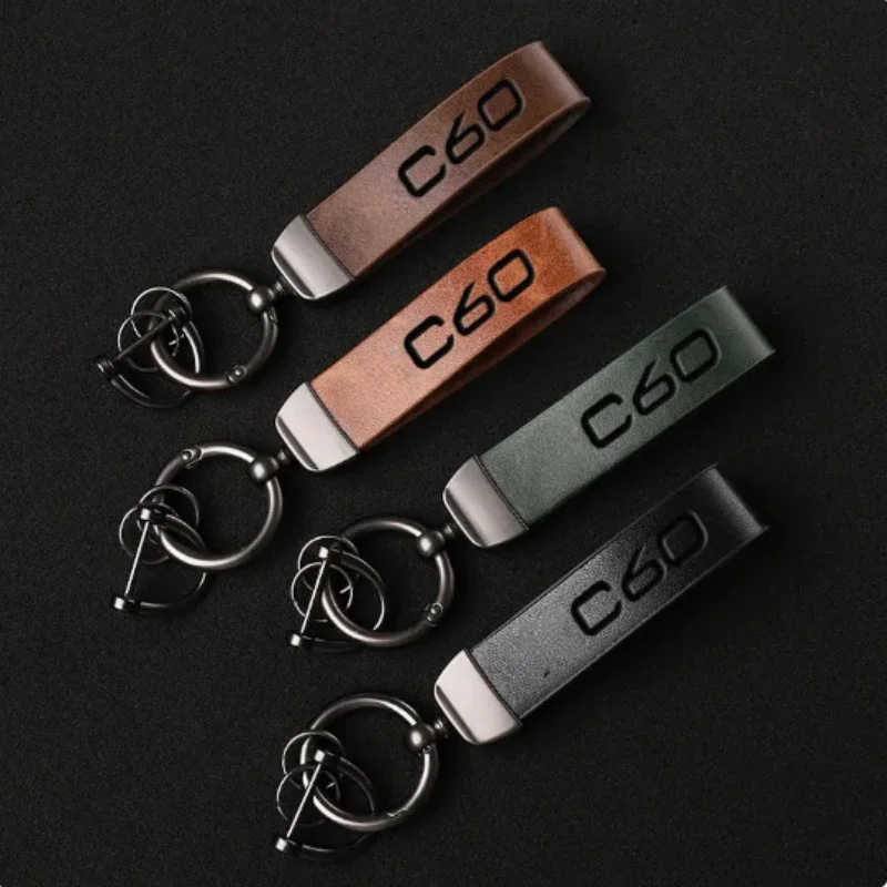 Top Trends: Customized Discolored Leather Keychain Laser Engrave Retro Vintage Car Logo Key Chains Pendant Personalize High-end Keyring Gift Shoppable Styles